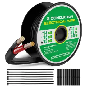 Ww-cw-771 Wolfwill 18 Gauge 2 Conductor Electrical Wire Awg Pure 30ft 2c-18awg