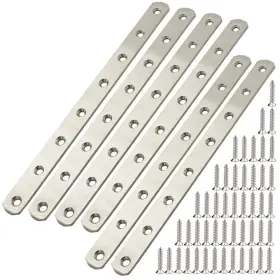 Wvapzwr 702291599415 12 Inch Flat Mending Plate 6pcs Straight Braces Stainless Steel Silver