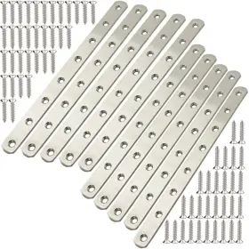 Wvapzwr 702291933233 12 Inch Flat Mending Plate 10pcs Straight Braces Stainless Steel Silver