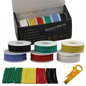 28awg-silicone-standed-wires Wyeuto 28awg Stranded Wire Core Hook Up Wires-6 Different Yellow Blue Green White #3