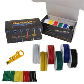 Wires-6 Wyeuto 761989634456 30awg Stranded Wire Core Hook Up Different Yellow Blue White Green