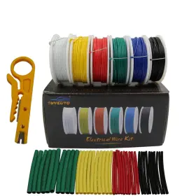 Wires-6 Wyeuto 761989634623 20awg Solid Wire Core Hook Up Yellow Blue Green White