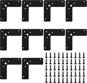0057 Xingwenhao Flat L Brackets 10pcs Right Angle Black 100x100x32mm