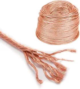 115-215-621 Xmrise Braided Copper Wire Drain Cable Electric Stranded Round Bare Spiral Bronze #3