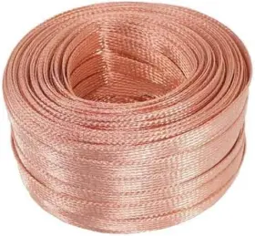 115-267-621 Xmrise Flat Braided Copper Wire Drain Cable Electric Stranded Bare Flexible Bronze