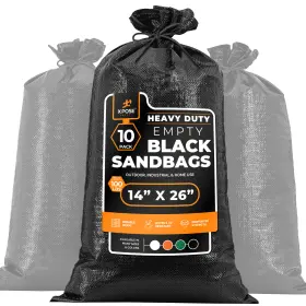 Sbb-hvy-1426-10-x Xpose Safety Heavy Duty Woven Polypropylene Sand Bags Black - 14 Inch X 26 Bundle Of 10