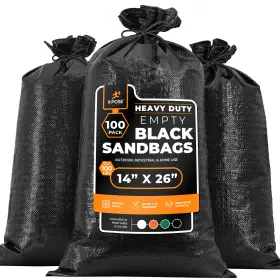 Sbb-hvy-1426-100-x Xpose Safety Heavy Duty Woven Polypropylene Sand Bags Black - 14 Inch X 26 Bundle Of 100
