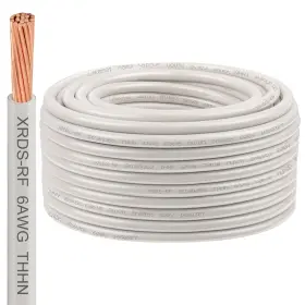 Xrds -rf 706531158660 6awg Thhn Electrical Wire 100ft Stranded Bare Copper White