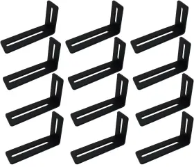 Xy4999 Xuyangheng 12pcs L-shape Corner Brace With Slot Adjustable 4 Inch L X 2 H 1 W Black