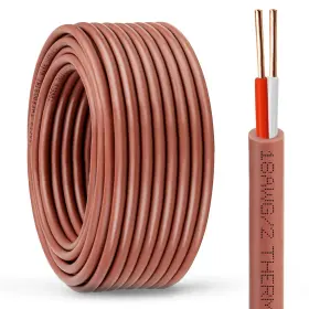 Yddecw 18/2-tw-30ft Thermostat Wire - 18/2 30ft Solid Copper 18awg 2 Conductor Power Circuit Cabl