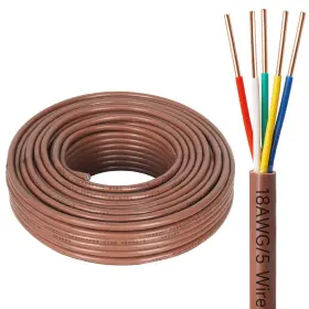 5-75ft-tw Yddecw 18/5-75ft-tw Thermostat Wire - 18/5 75ft Solid Copper 18 Gauge 5 Conductor Brown