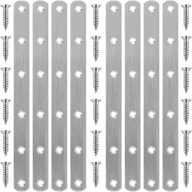 Pcs-8 Yewlaca 20020 8 Pack Flat Straight Brace Brackets Inch Stainless Silver