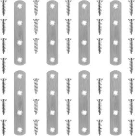 Ldb-pf9620 Yewlaca 8 Pack Flat Straight Brace Brackets 4 Inch Stainless Silver