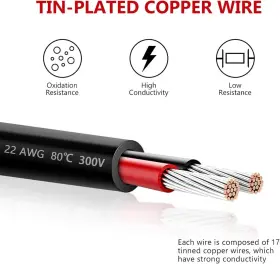 Ygs-tech 610406129764 22 Gauge Wire 2 Conductor Electrical 98ft/30m Low Voltage 30m 30m/98ft #3