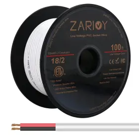 Zr-h2100-a18 Zarivy 100 Feet 18 Gauge 2 Conductors Red Black Wire With Ft White