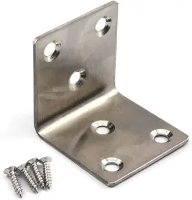 Zernnis 615855831046 8 Pieces Angle Connector Corner Brackets Stainless Steel L 40x40x40 Silver