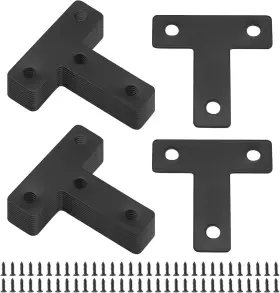 Gfan-0748 Zorfeter 20 Pcs Black T-shape Corner Brackets 40x40mm/ 1.57x1.57