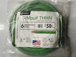 Southwire Simpull 6 Awg Stranded Green Thhn Copper 50 Ft. Fixed Price $88.99.