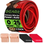 Gauge Wire, (25 Feet Each- Black/red Translucent) For Automotive Battery Cable. Fixed Price $85.72.