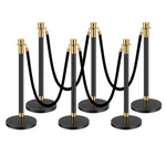 Vevor Stanchions And Velvet Ropes, 6 Pcs Crowd Control Barriers With 4 Black. Fixed Price $124.03.