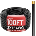 Energeaster 16 Gauge Wire 100FT, 2 Conductors Black Cable, Low. Fixed Price $26.37.