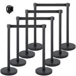 New 2/3/6/8 Pcs Belt Stanchion Crowd Control Barrier Queue Pole Retractable. Fixed Price $221.81.