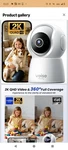 Veise 2K Indoor Security Camera 2.4GHZ, 360 Pan/tilt Pet With Motion Tra. Fixed Price $25.12.