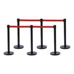 6 Pcs Crowd Control Stanchion Set Barrier With Retractable Belt. Fixed Price $76.97.