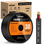 Nilight 30FT 14AWG Oxygen-free Copper Wire Red Black Electrical Stranded Pvc. Fixed Price $27.99.