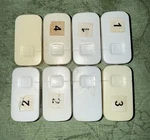 Lot Of 8 Interlogix Ge Micro Crystal Door/window Sensor, White (TX-1012-01-1). Fixed Price $75.00.