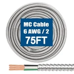 Mookeerf 6/2 Mc Cable With Ground - 75FT Pure Copper 6AWG/2 Metal Clad Wire. Fixed Price $369.99.