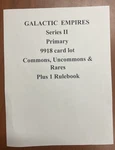 Galactic Empires Primary 9918 Lot Rulebook Uncommon Rare Cards. Fixed Price $270.00.