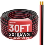 Gauge Wire, 10AWG Automotive Electrical Cord 30FT Conductor Red Black 12V/2. Fixed Price $21.72.