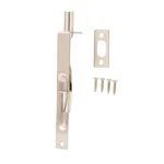 Everbilt 6 In. Satin Nickel Square Corner Flush Bolt. Fixed Price $12.00.