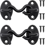 Qjzxuezhen 2PCS Barn Door Lock, Cabin Hook Eye Latch Gate 2INCH, Black. Fixed Price $13.68.