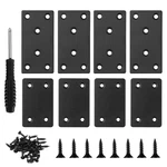 Flat Mending Plates, 8 Pcs Black Metal Straight Joining .... Fixed Price $14.44.