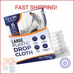Ecotez 6 Pack 12 9 Ft Extra Large Plastic Drop Cloth For Painting - Light & Du. Fixed Price $15.16.