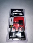 Master Mini Black Keyed Padlock Package Model 121T. Fixed Price $10.00.
