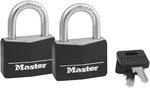 Master Covered Padlocks With Key, Outdoor 2 Pack, Keyed Alike, Black. Fixed Price $30.93.