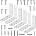 6 Pack 2.5 Inch White Stainless Steel Brackets, Heavy Duty 90 Degree Corner. Fixed Price $15.99.