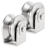 Pingeui 2 Pack 3 Inch Stainless Steel Groove Wheel, Caster With Br.... Fixed Price $43.43.