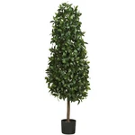 Nearly Natural 5' Sweet Bay Pyramid Silk Tree Realistic Plant Home Garden Decor. Fixed Price $190.62.