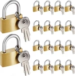 Ahandmaker 18 Pack Keyed Alike Padlocks Solid Brass 1.34IN Small With. Fixed Price $33.09.