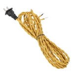 Uxcell 18/2 Twisted Cloth Covered Lamp Cord, Pcs Vintage 12FT, Golden. Fixed Price $20.12.