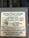 National Specialty Lighting Low Voltage Transformer Tested. Fixed Price $30.00.