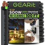 Gearit 16/3 Awg Portable Power Cable (100 Feet - Conductor) Soow 600V 16.... Fixed Price $110.36.