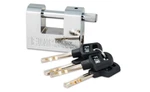 D-shaped Security Padlock Triple Chrome Plated Heavy Duty Chain Key Garage. Fixed Price $39.18.