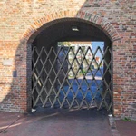 Vevor Single Folding Security Door Gate 48' H X 71' W Accordion Rolling Fence. Fixed Price $172.42.