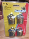 Black Dog 55202 Solid Brass Padlocks, Keyed Alike, 1-1/2 Inch, 4 Pack. Fixed Price $20.99.