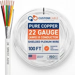 Gauge Wire (22 Awg) - 8 Conductor Stranded Copper Shielded Cable Ul List.... Fixed Price $104.32.
